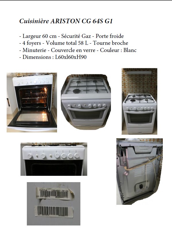 Cuisini�re gaz&nbsp;Autre