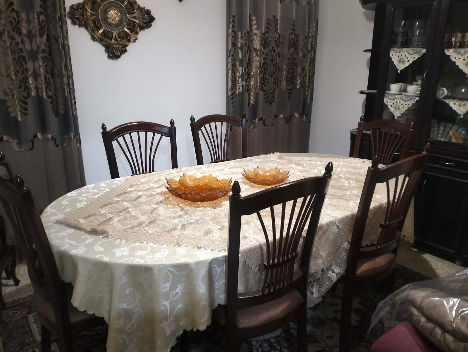 Ettahrir&nbsp;Cite Du Jardin&nbsp;Salon - Salle � manger &nbsp;Salle � manger&nbsp;Salle � manger compl�te en bois massif 6 chaises