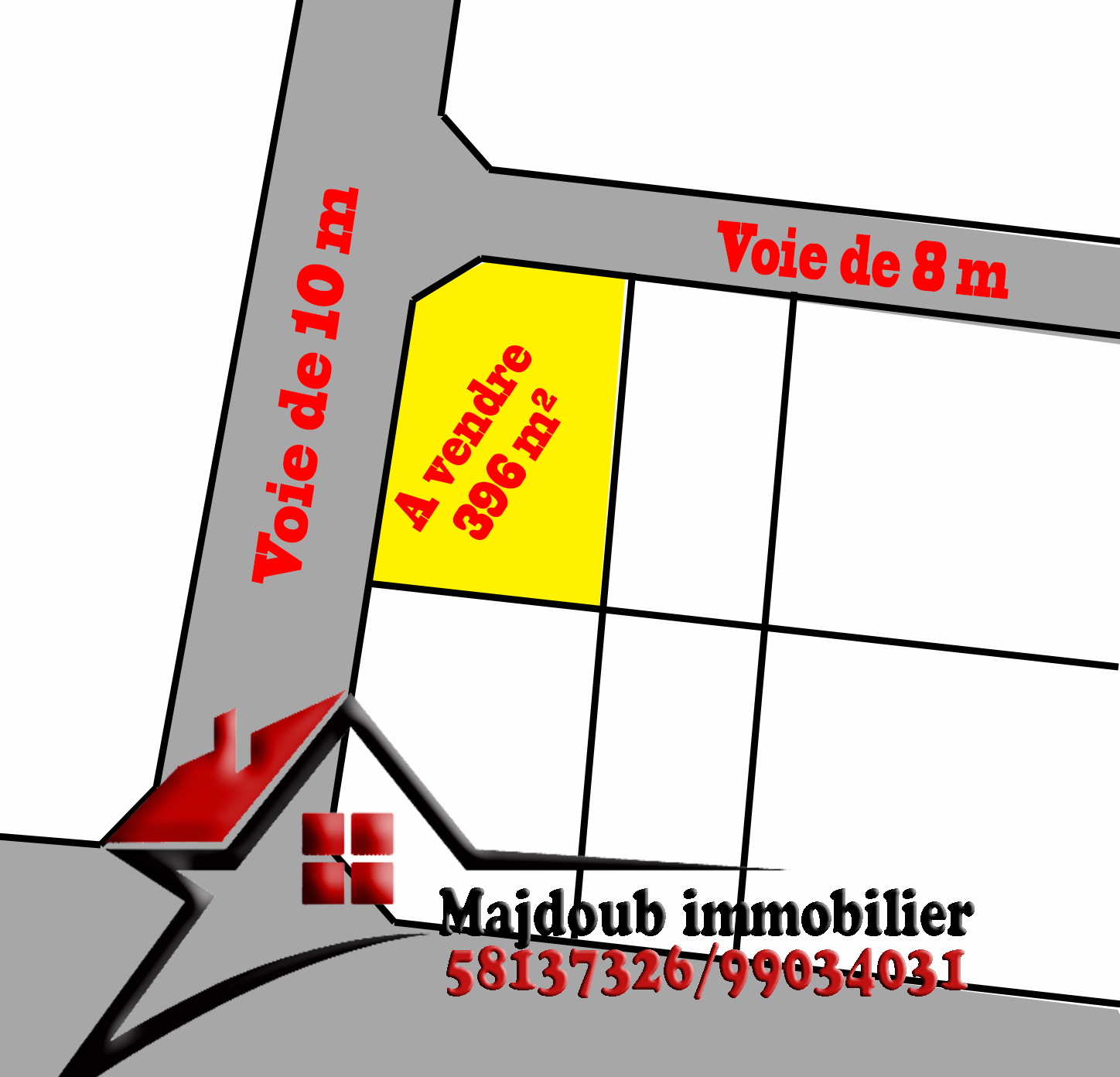 Sousse Riadh&nbsp;Zaouiet Sousse&nbsp;Terrain&nbsp;Terrain nu&nbsp;Terrain que fait le coin