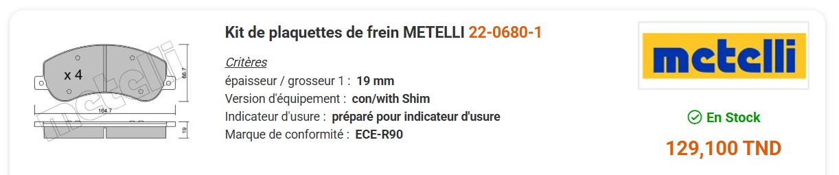 Pi�ces D�tach�es&nbsp;Freinage