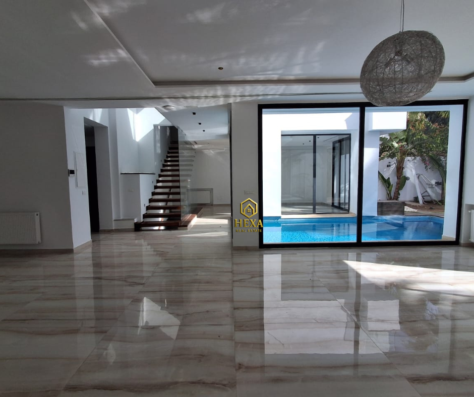 La Marsa&nbsp;Marsa Erriadh&nbsp;Location&nbsp;Maisons&nbsp;Villa s4 �la marsa avec piscine et jardin en suite