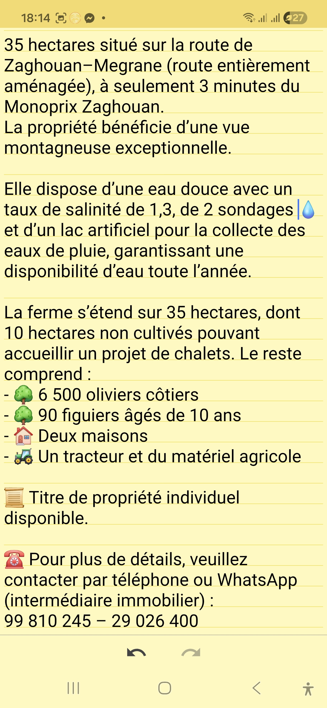 Terrain&nbsp;Terrain agricole