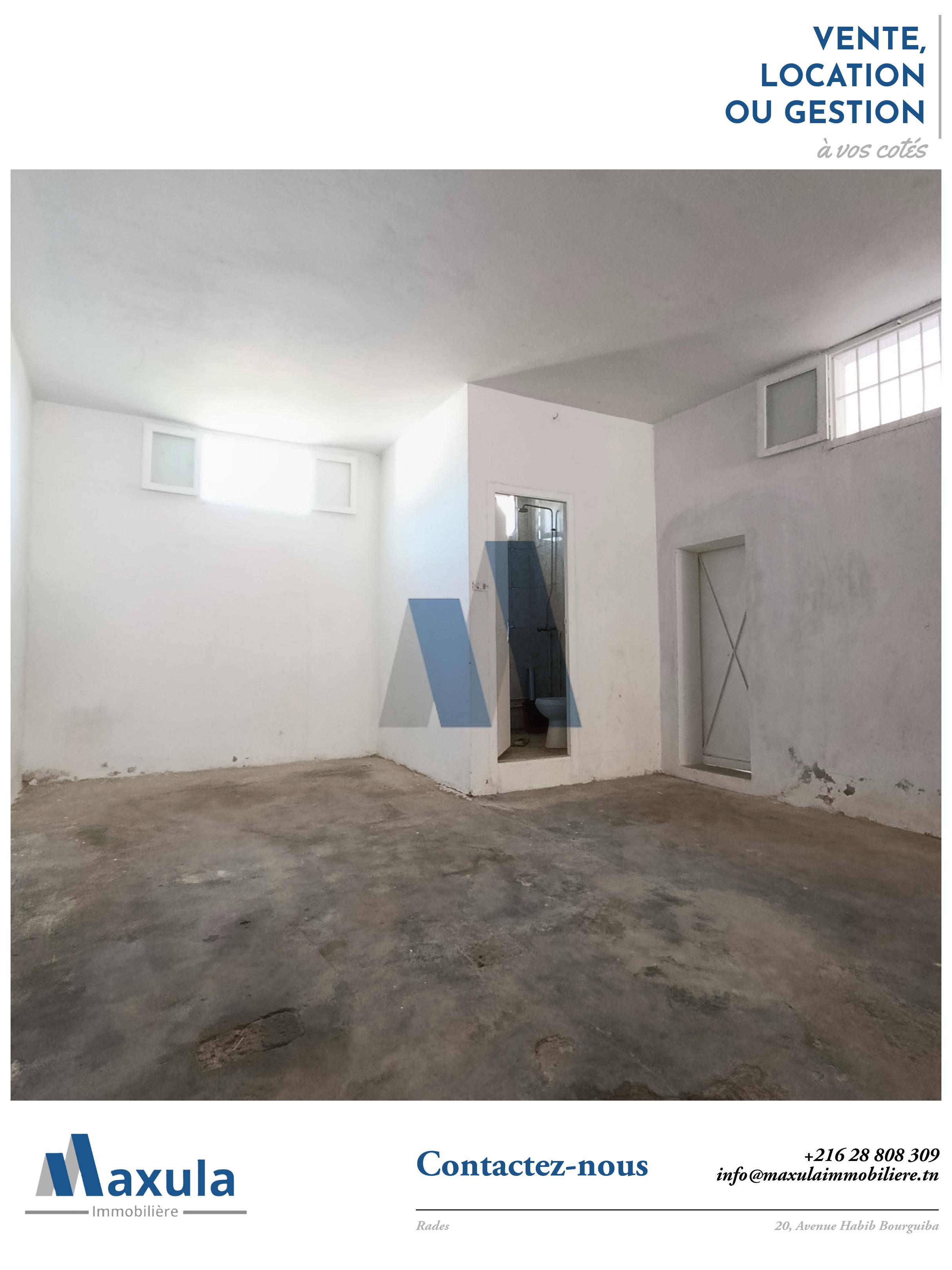 Ben Arous&nbsp;Ben Arous&nbsp;Bureaux & Commerces&nbsp;Autre&nbsp;Depot rue annaba a ben arous