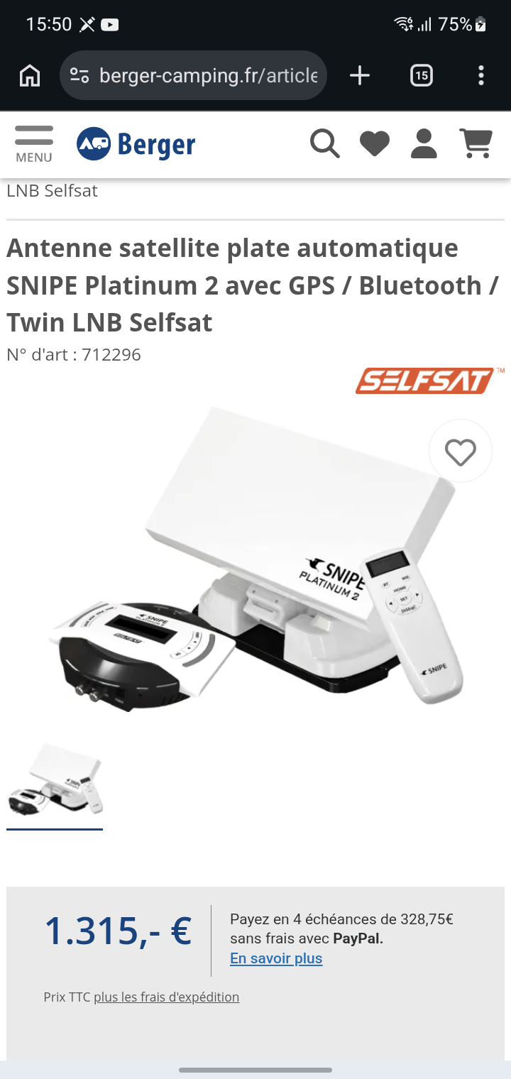 Parabole et r�cepteur&nbsp;Parabole