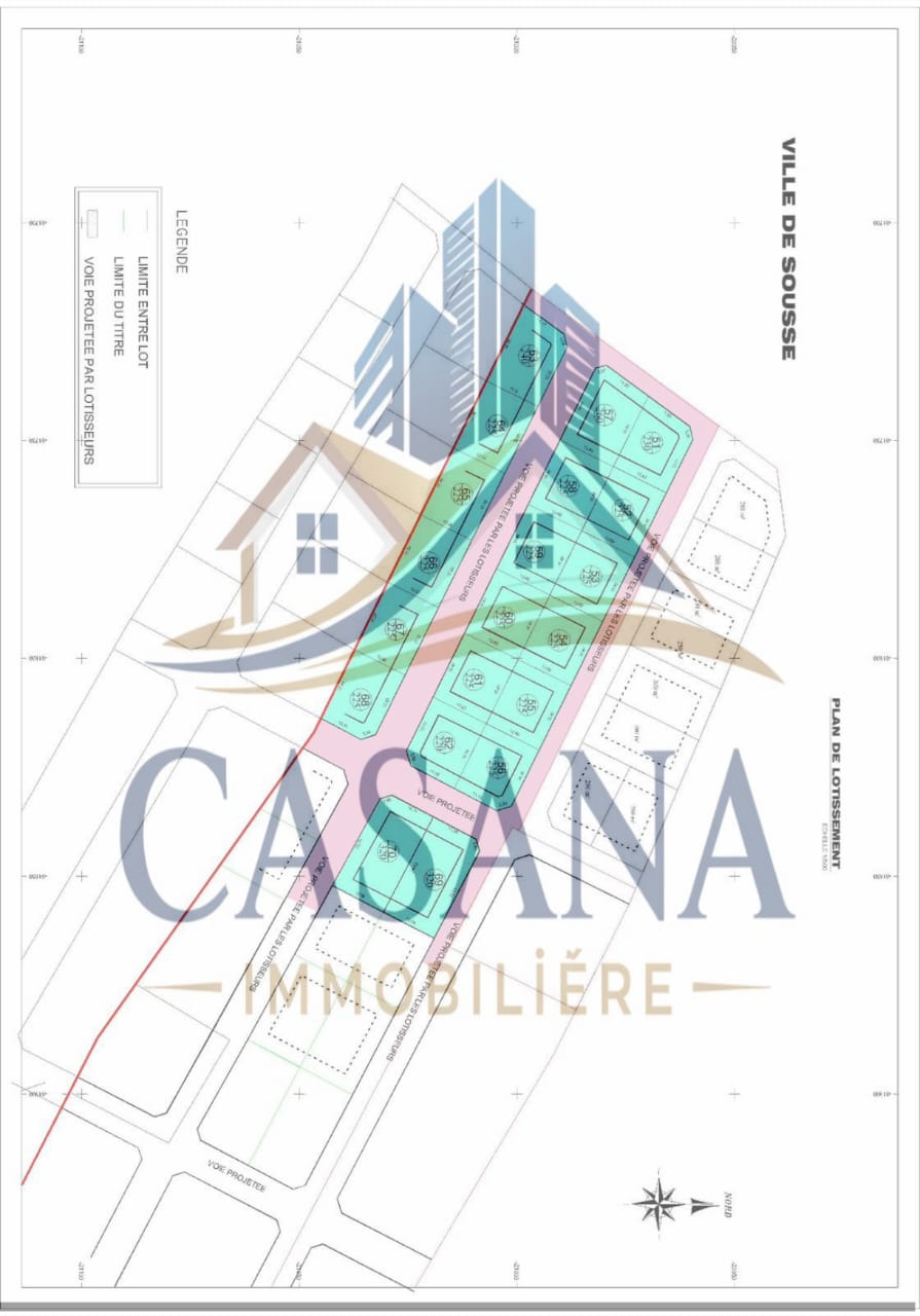 Sousse Jaouhara&nbsp;Sahloul&nbsp;Terrain&nbsp;Terrain nu&nbsp;Dossier 102 lot n53