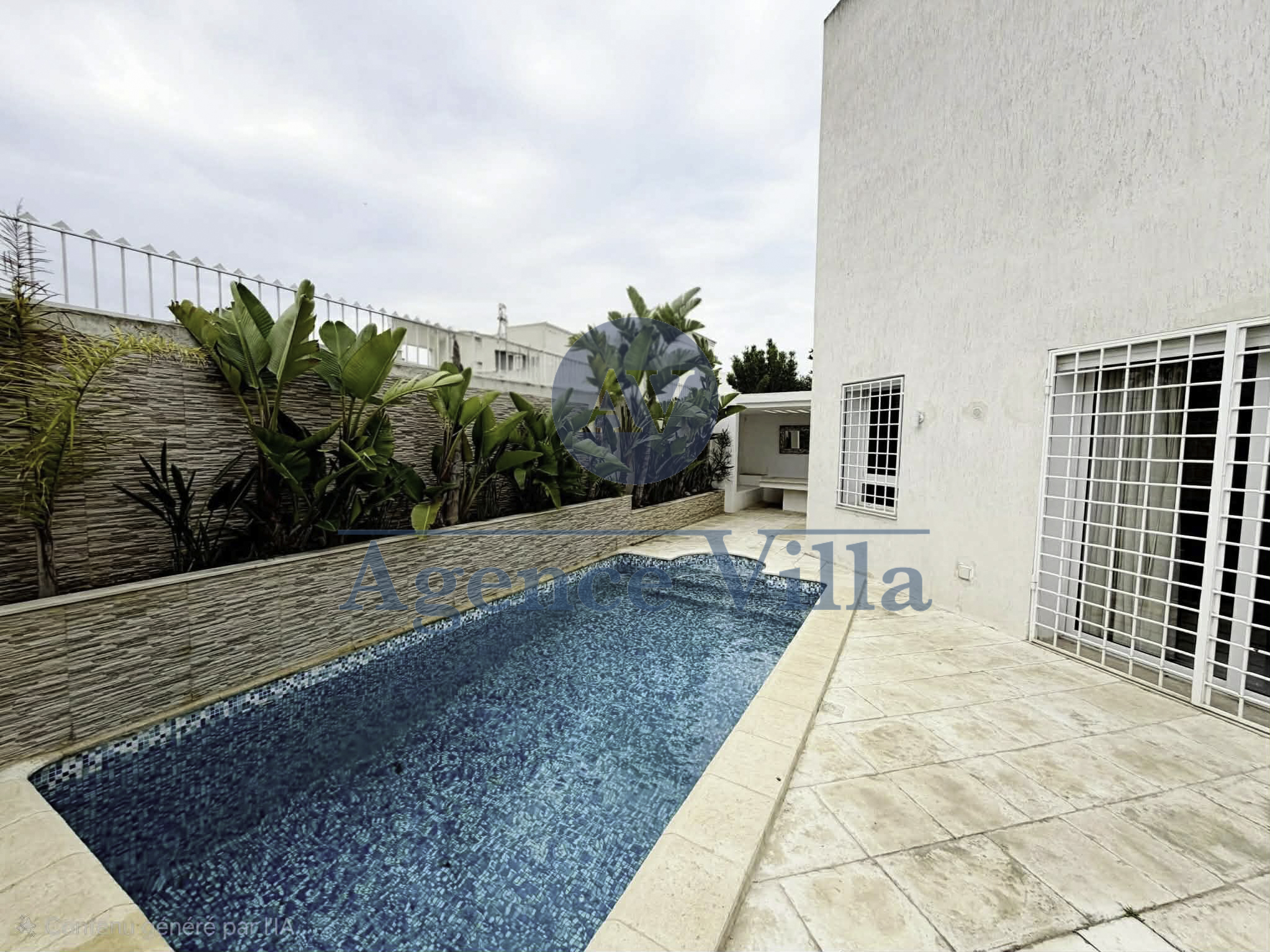 La Marsa&nbsp;Marsa Ennassim&nbsp;Location&nbsp;Appart. 5 pi�ces+&nbsp;Charmante villa jumel�e avec piscine � la marsa
