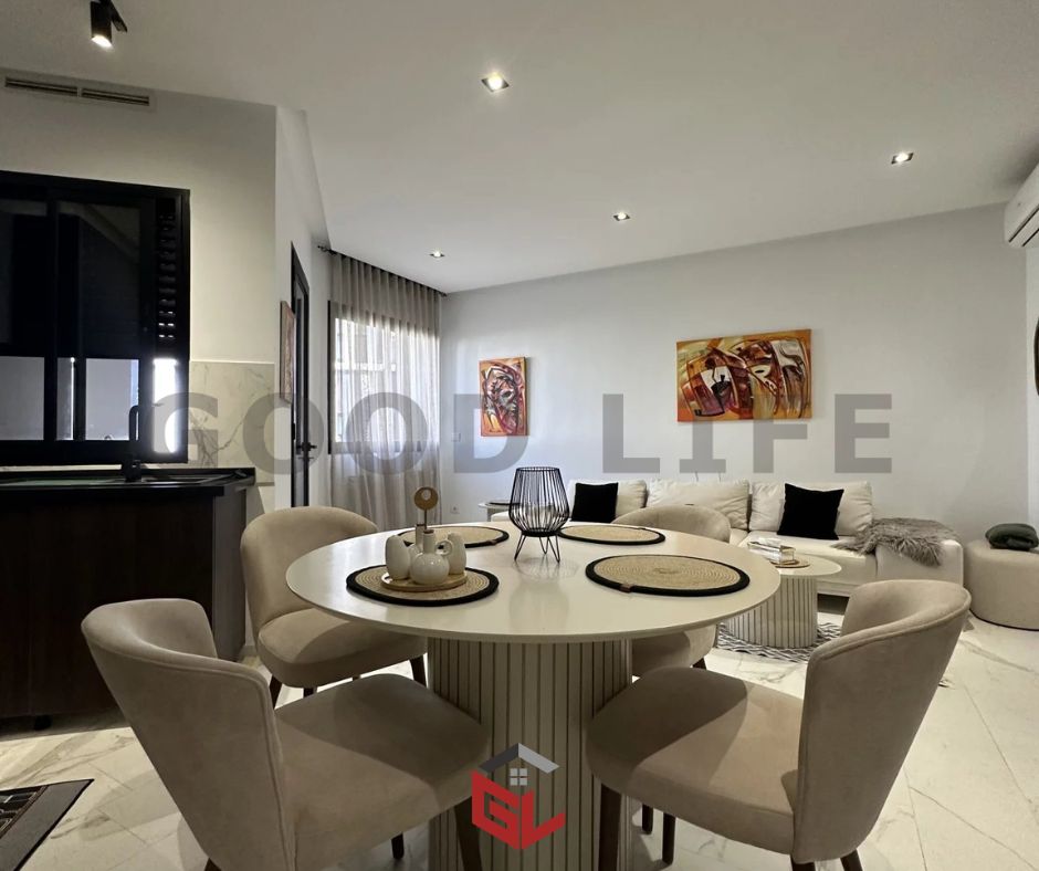 Ain Zaghouan&nbsp;Jardins de Carthage&nbsp;Location&nbsp;Appart. 2 pi�ces&nbsp;S1 neuf meubl� aux jardins de carthage