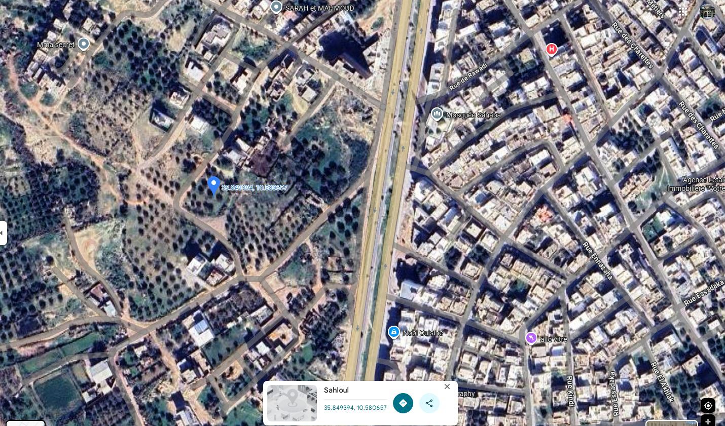 Hammam Sousse&nbsp;Hammam Sousse Gharbi&nbsp;Terrain&nbsp;Terrain nu&nbsp;Terrain 518m deux fa�ades � hammam sousse gharbi