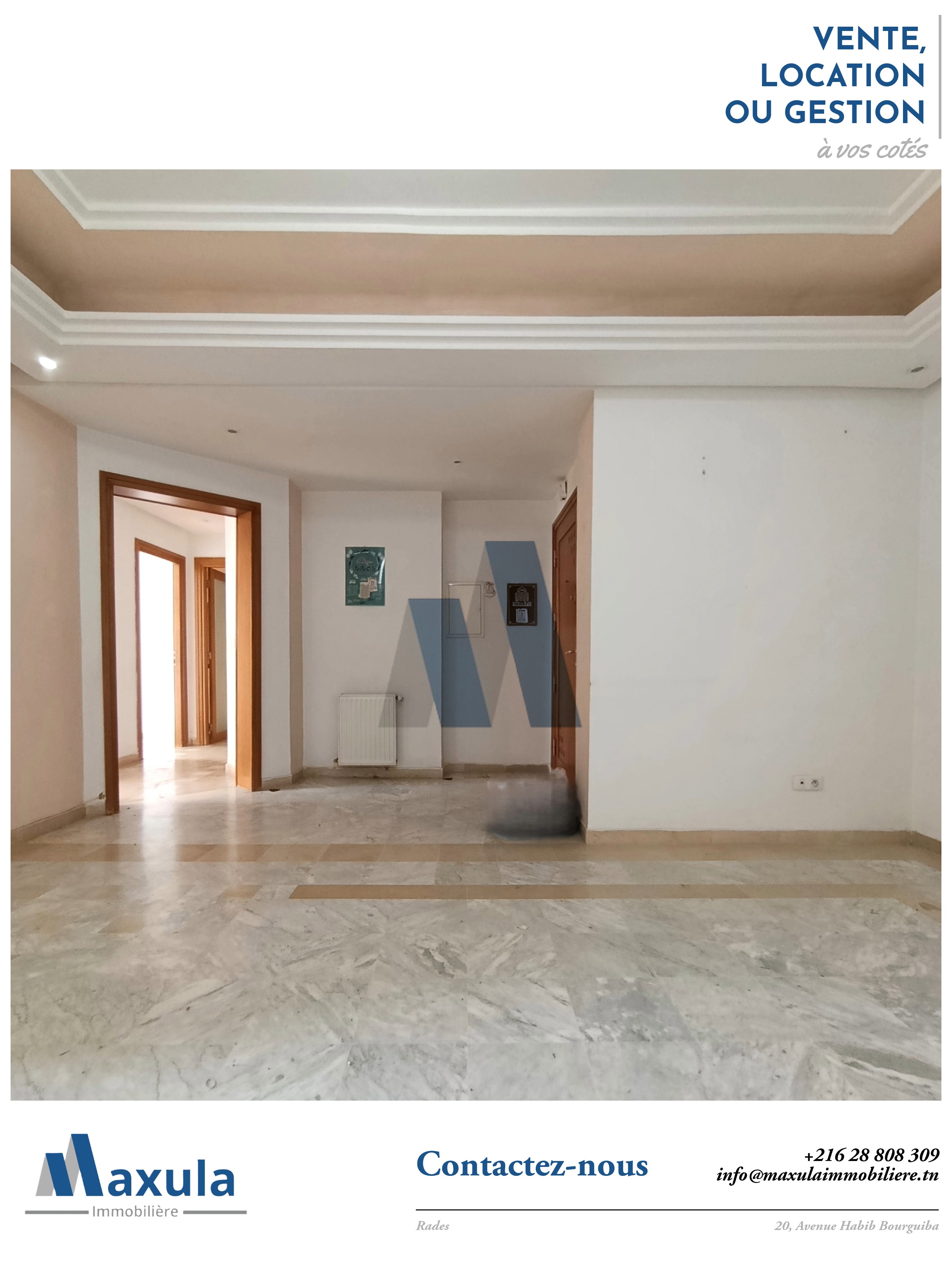 Rades&nbsp;Rades&nbsp;Location&nbsp;Appart. 3 pi�ces&nbsp;Appartement s2 a rades residence turquoise