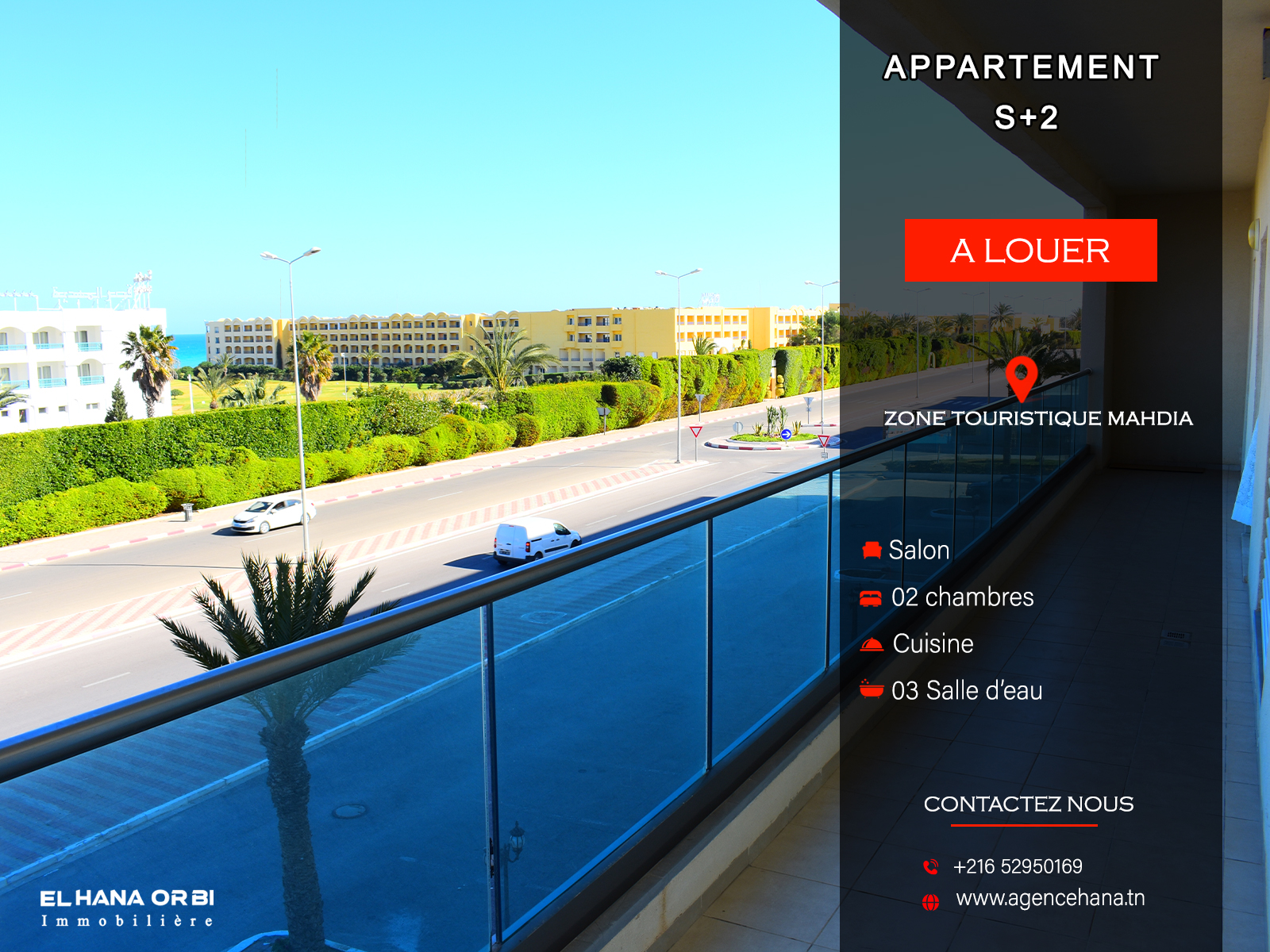 Mahdia&nbsp;Mahdia&nbsp;Location vacances&nbsp;Appart. 2 pi�ces&nbsp;S2 luxueux vue sur mer zone touristique mahdia