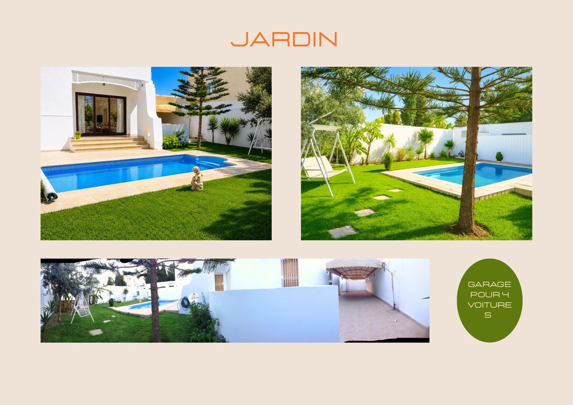 La Marsa&nbsp;Cite Du Stade&nbsp;Location&nbsp;Maisons&nbsp;Villa avec piscine grand jardin arbor�