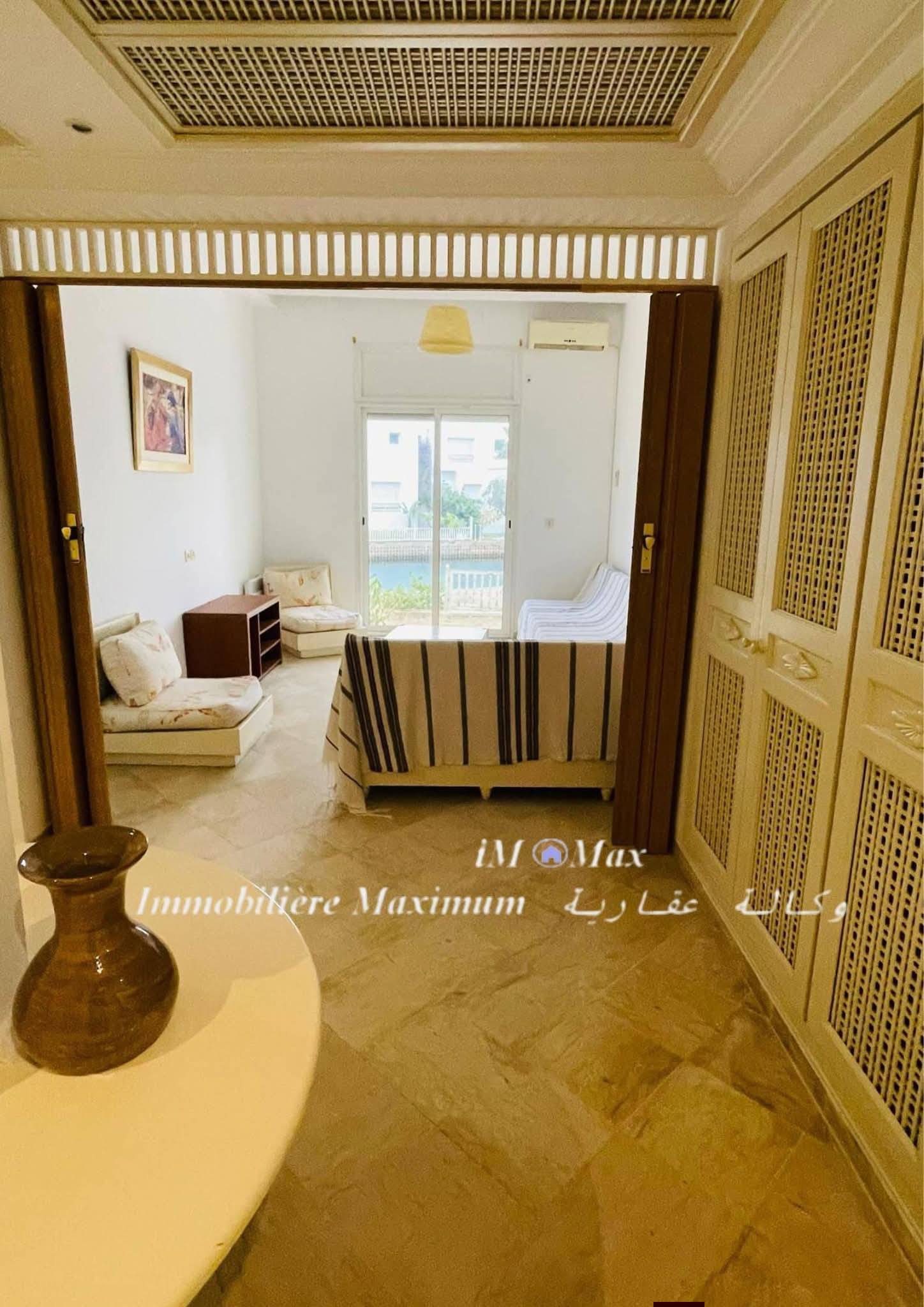 Hammamet&nbsp;Hammamet&nbsp;Location&nbsp;Appart. 2 pi�ces&nbsp;S1 avec jardin sur canal marina hammamet