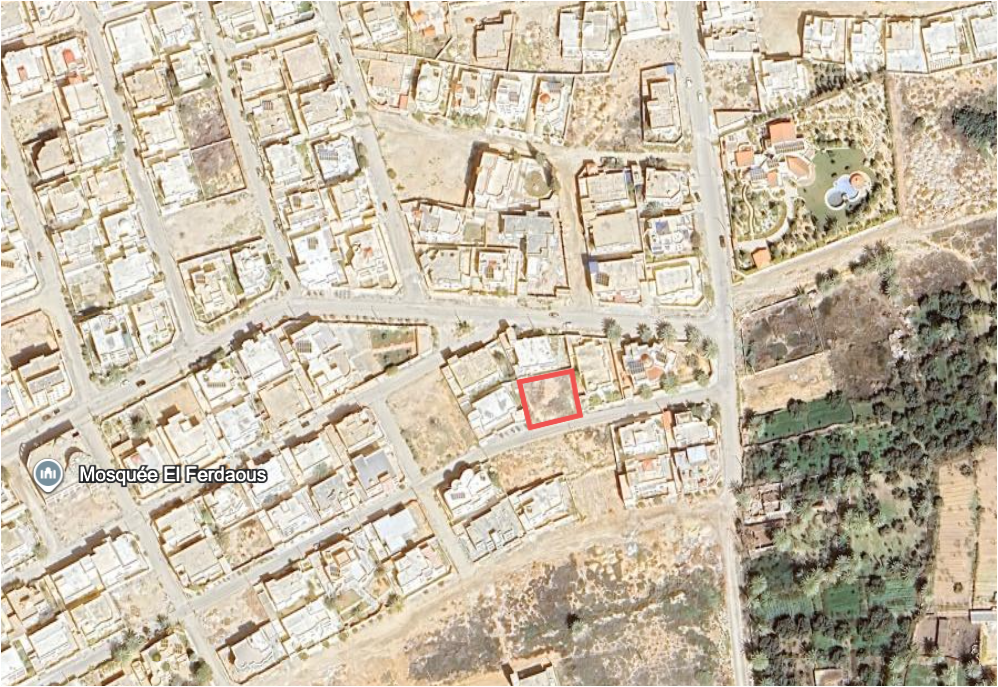 Gabes Sud&nbsp;Teboulbou&nbsp;Terrain&nbsp;Terrain nu&nbsp;Terrain nu loti titre individuel orientation sud