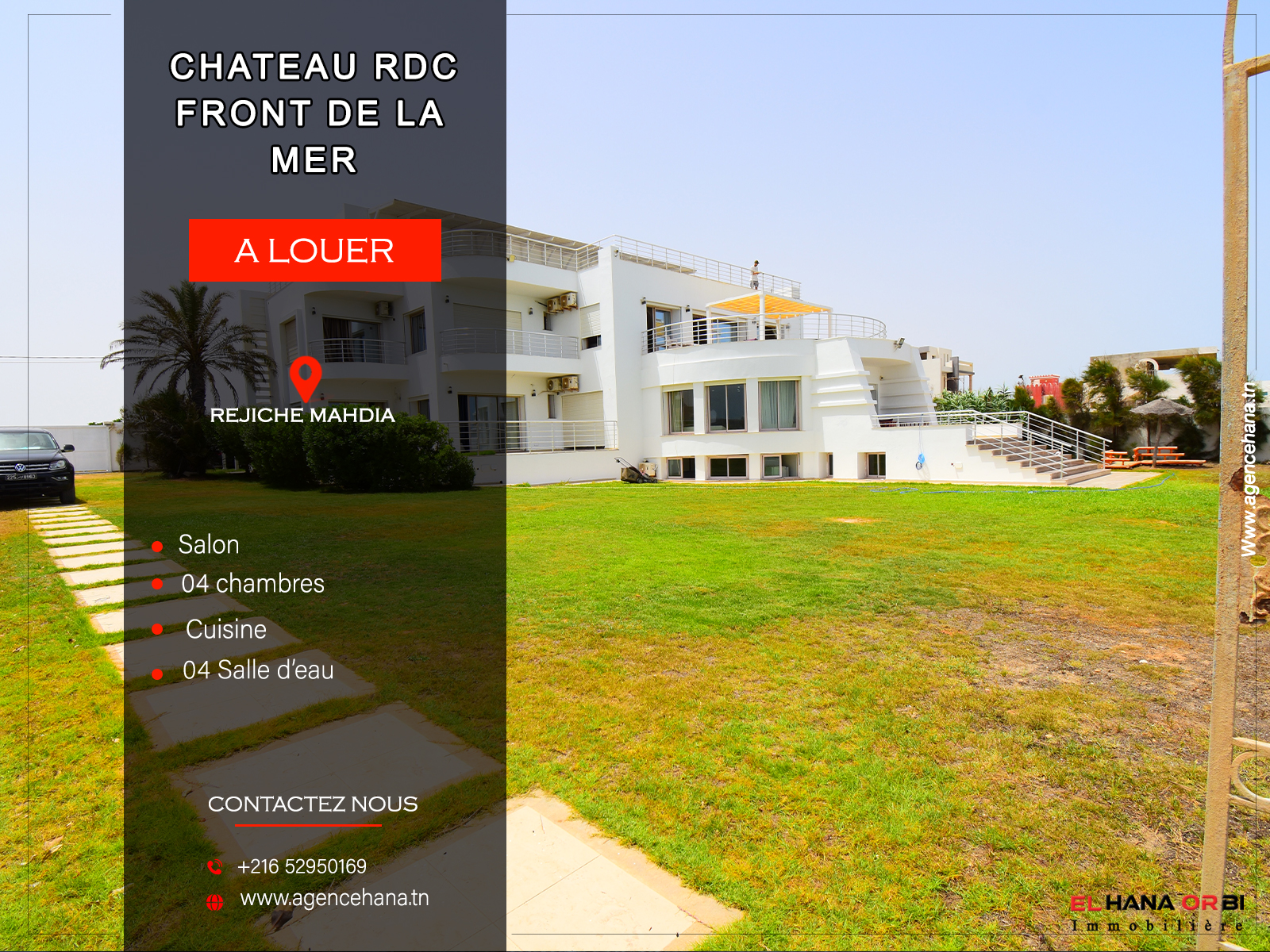 Mahdia&nbsp;Mahdia&nbsp;Location vacances&nbsp;Maisons&nbsp;Ch�teau front de mer rdc  � rejiche mahdia