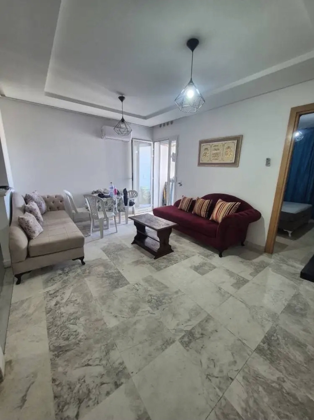 La Marsa&nbsp;El Aouina&nbsp;Location&nbsp;Appart. 2 pi�ces&nbsp;S plus 1 meubl�e wahat aouina