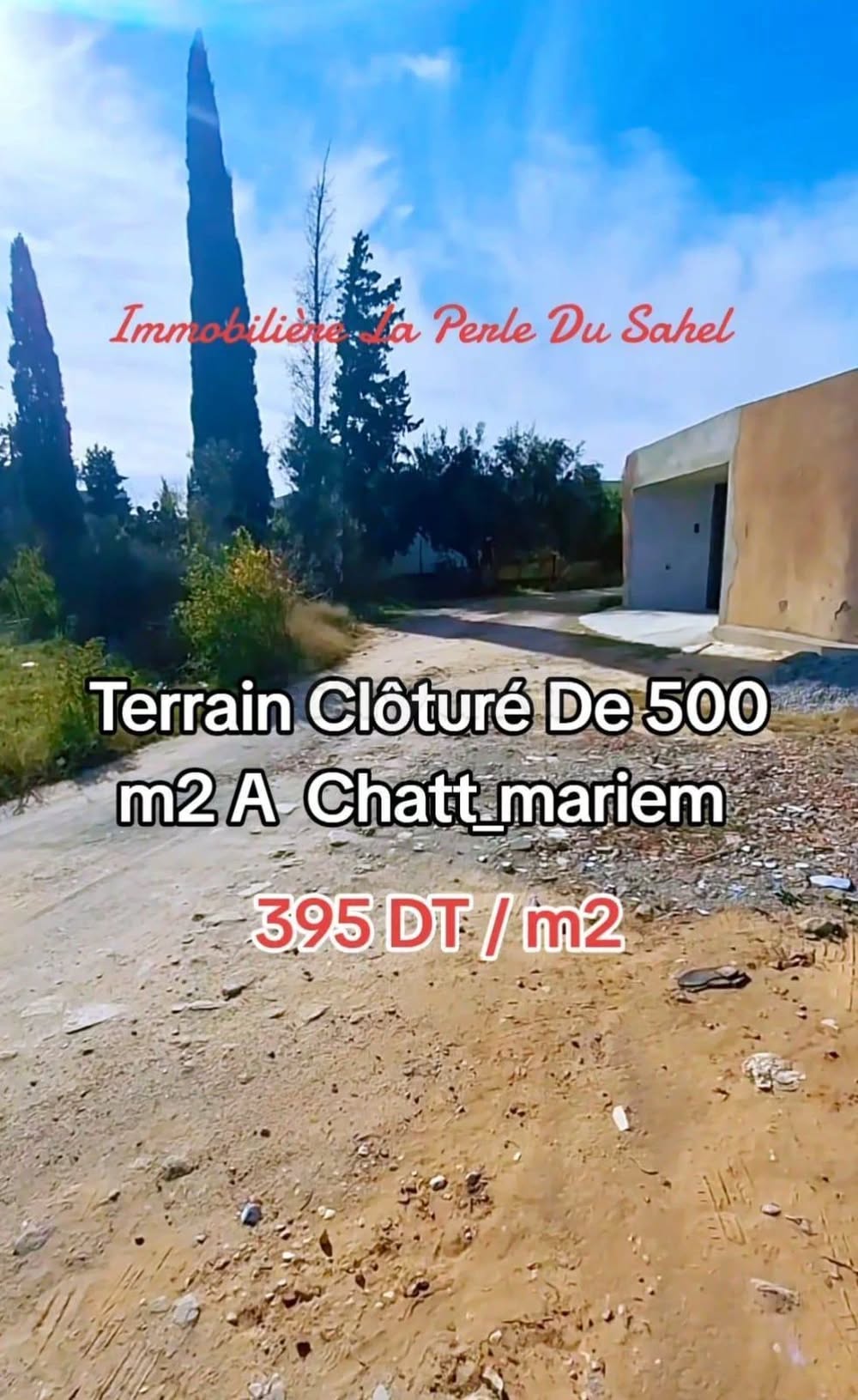 Akouda&nbsp;Chatt Meriem&nbsp;Vente&nbsp;Surfaces&nbsp;Terrain chatt mariem