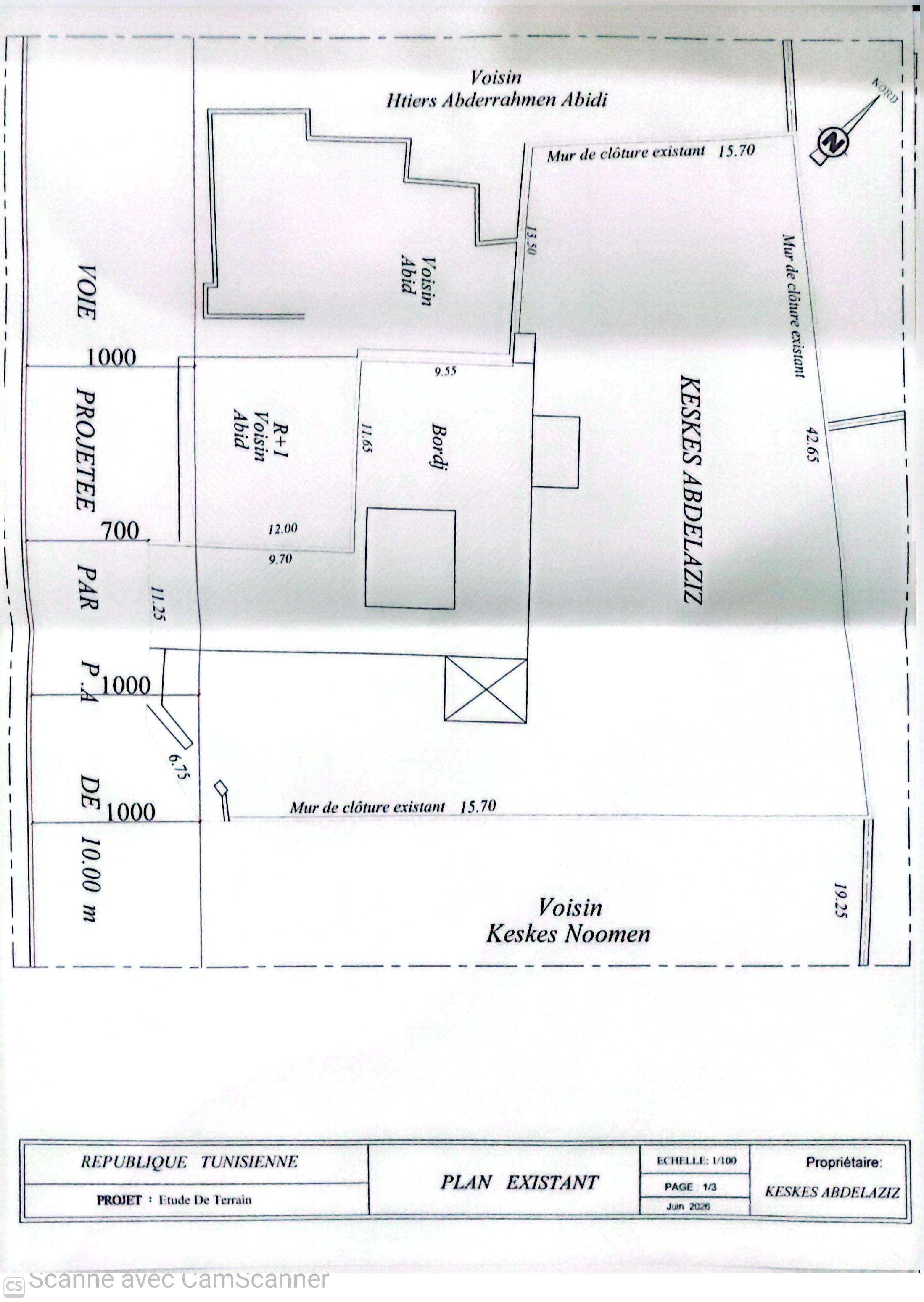 Sfax Ville&nbsp;Merkez Jellouli&nbsp;Terrain&nbsp;Terrain nu&nbsp;Terrain constructible r plus 2 route de l'afrane