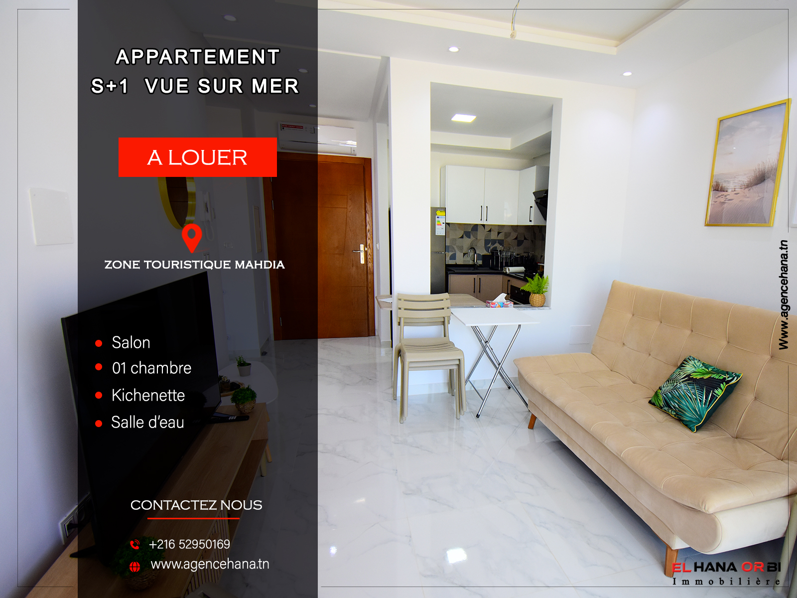 Mahdia&nbsp;Mahdia&nbsp;Location vacances&nbsp;Appart. 1 pi�ce&nbsp;S1 neuf pour vacances a mahdia