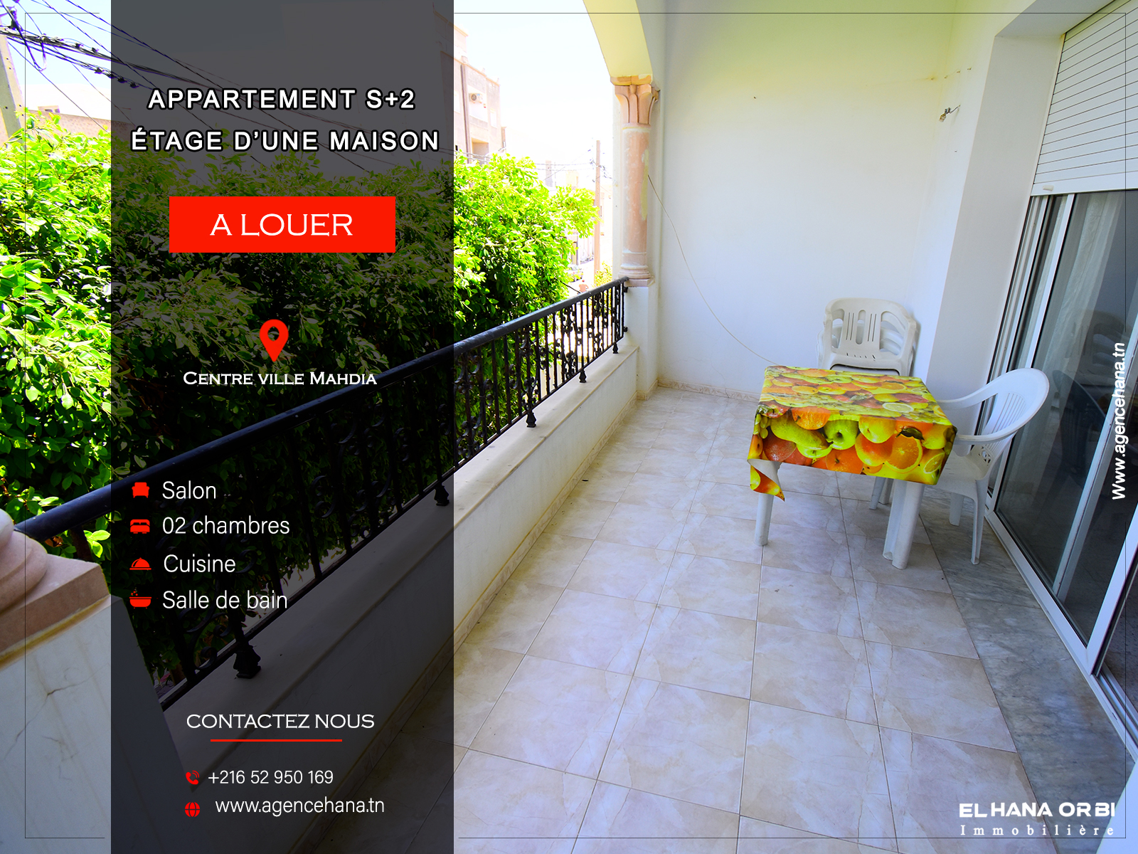 Mahdia&nbsp;Mahdia&nbsp;Location vacances&nbsp;Appart. 2 pi�ces&nbsp;Etage de maison pour vacances