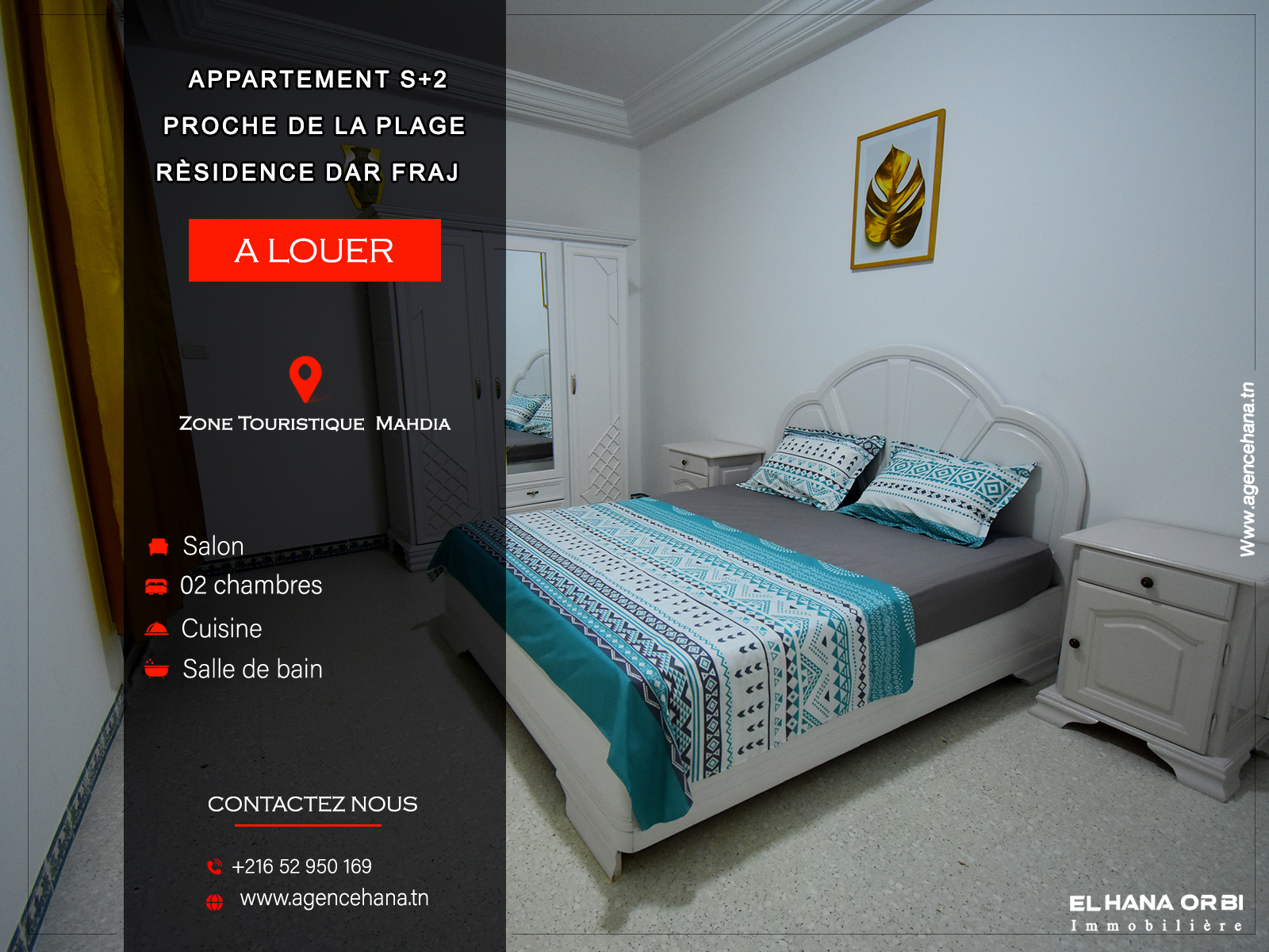 Mahdia&nbsp;Mahdia&nbsp;Location vacances&nbsp;Appart. 2 pi�ces&nbsp;S2 rz dar fraj pour vacances mahdia