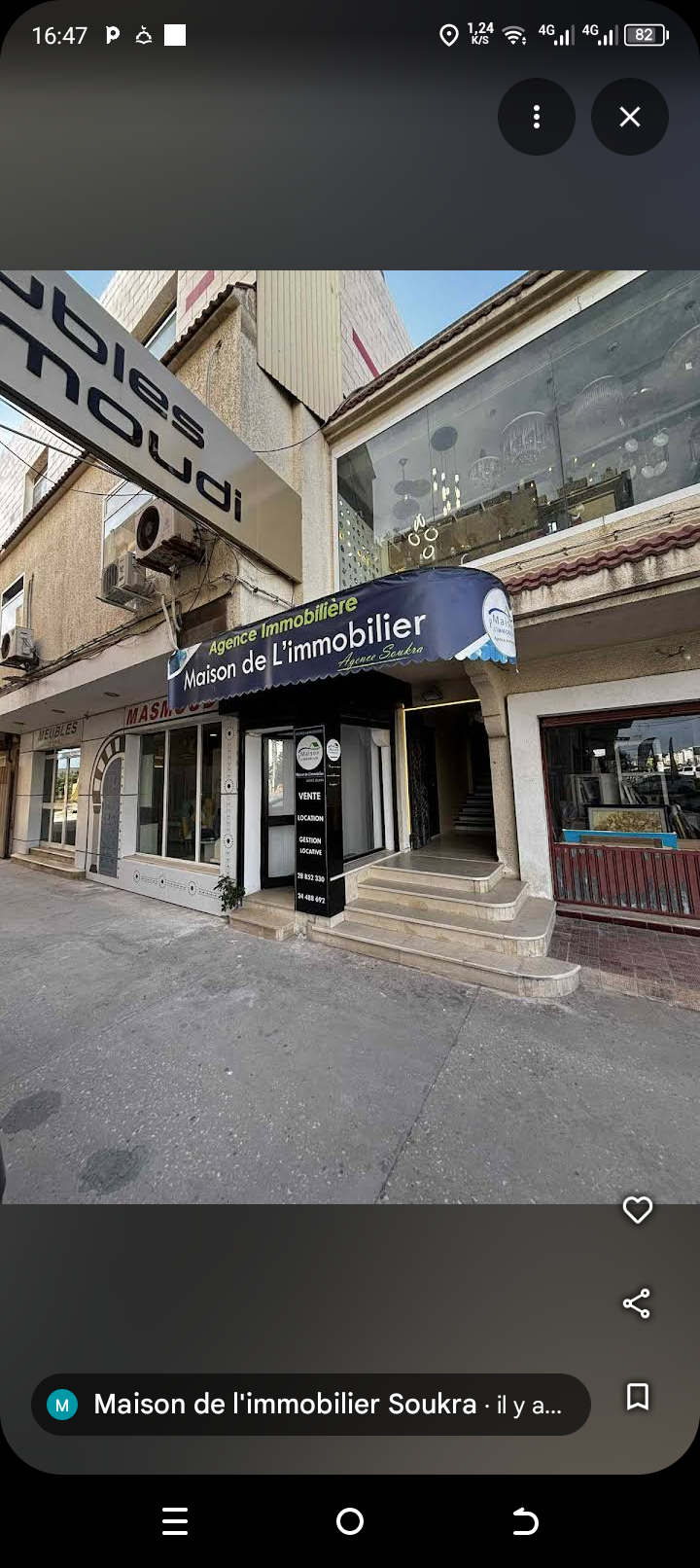 La Soukra&nbsp;Charguia 2&nbsp;Location&nbsp;Surfaces&nbsp;Salle d'exposition