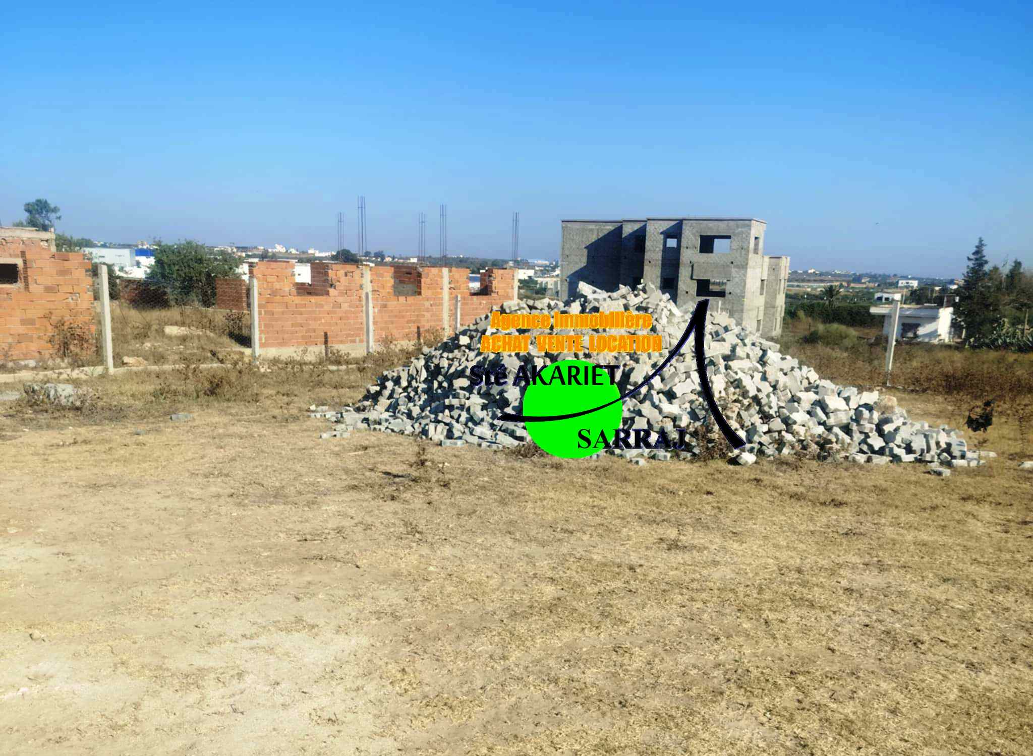 Akouda&nbsp;Chatt Meriem&nbsp;Terrain&nbsp;Terrain nu&nbsp;Des terrains 550m et 620m et 640m � rmila