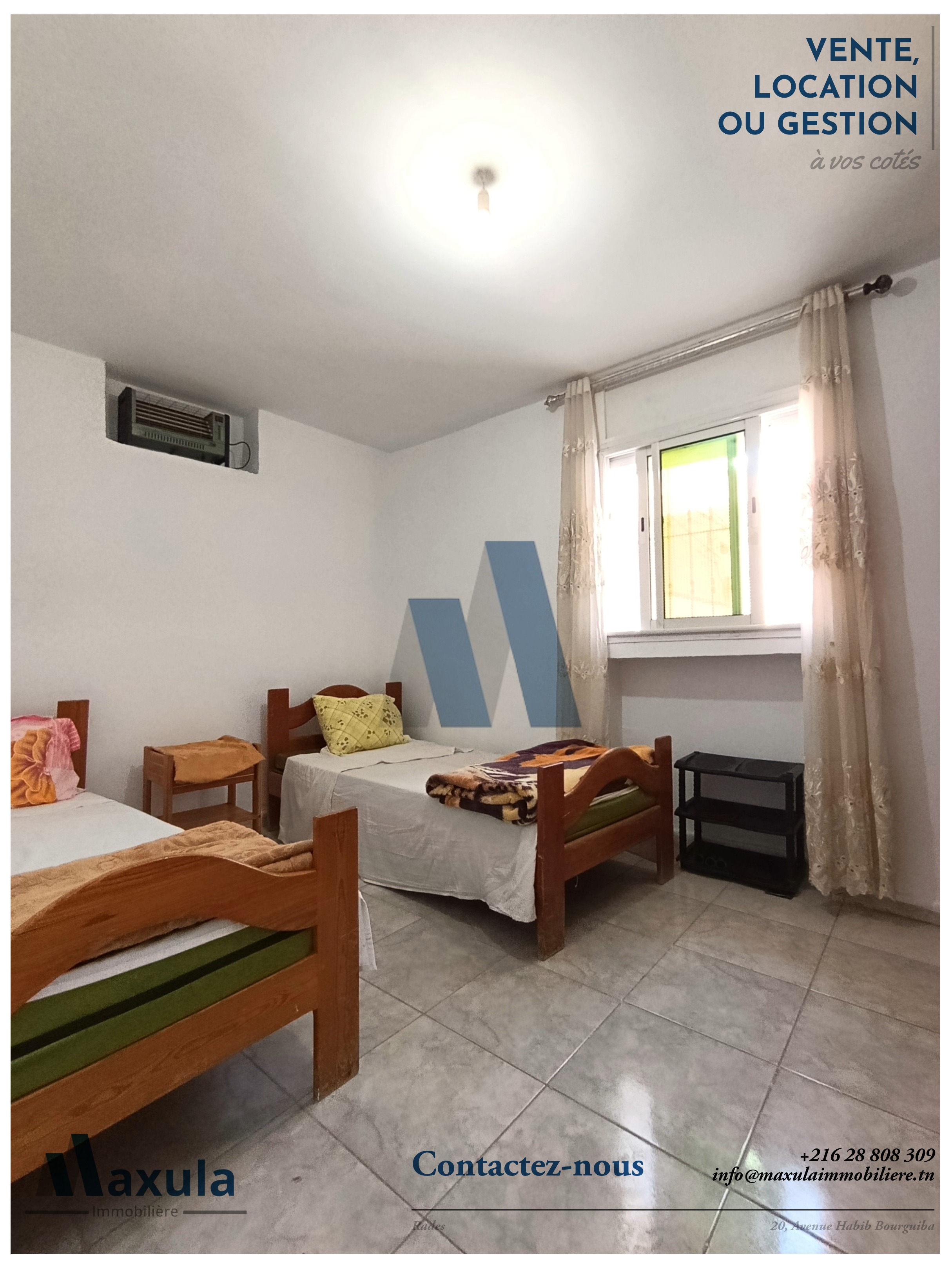 Rades&nbsp;Cite Rades 2&nbsp;Location&nbsp;Appart. 2 pi�ces&nbsp;Appartement s1 meuble a rades 2