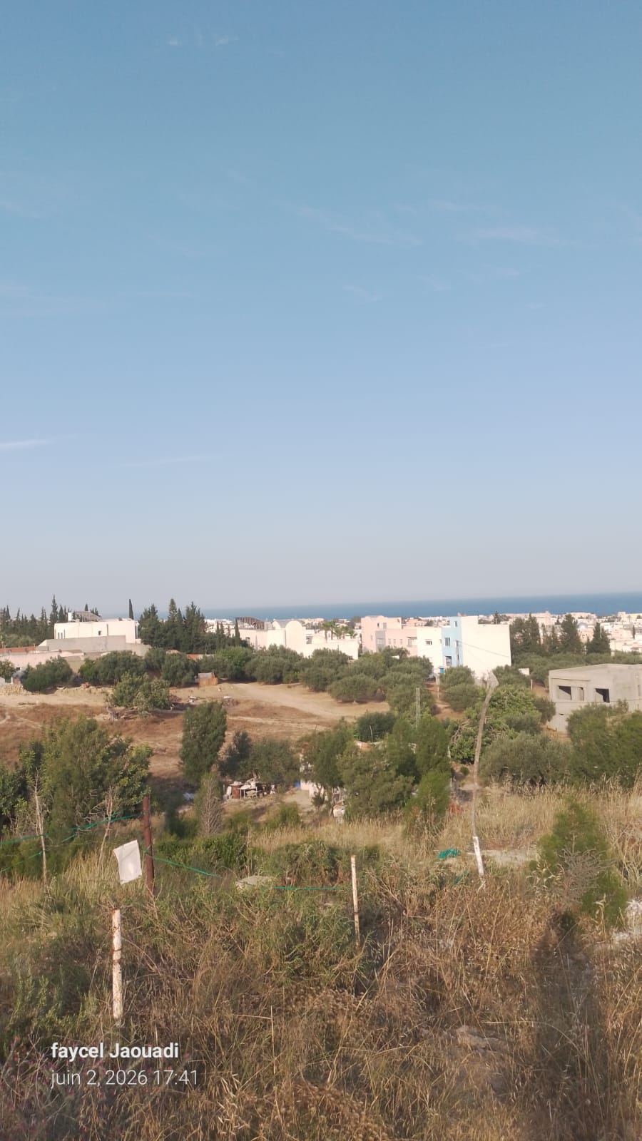 Hammamet&nbsp;Chaabet El Mrezga&nbsp;Terrain&nbsp;Terrain nu&nbsp;5000 m sur colline elkharouba hammamet