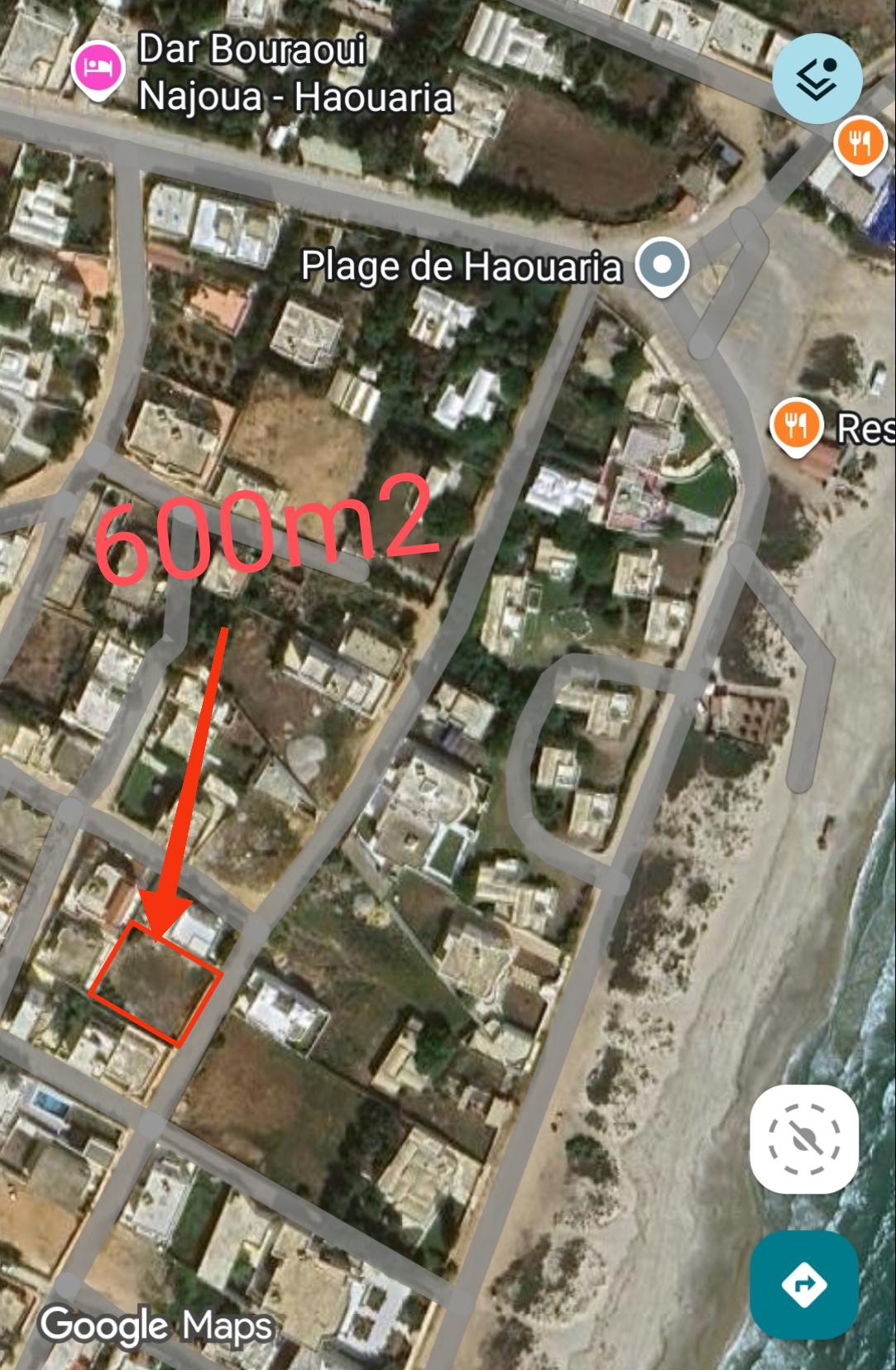 El Haouaria&nbsp;Cite Touristique&nbsp;Terrain&nbsp;Terrain nu&nbsp;Terrain de 600m2 � la plage