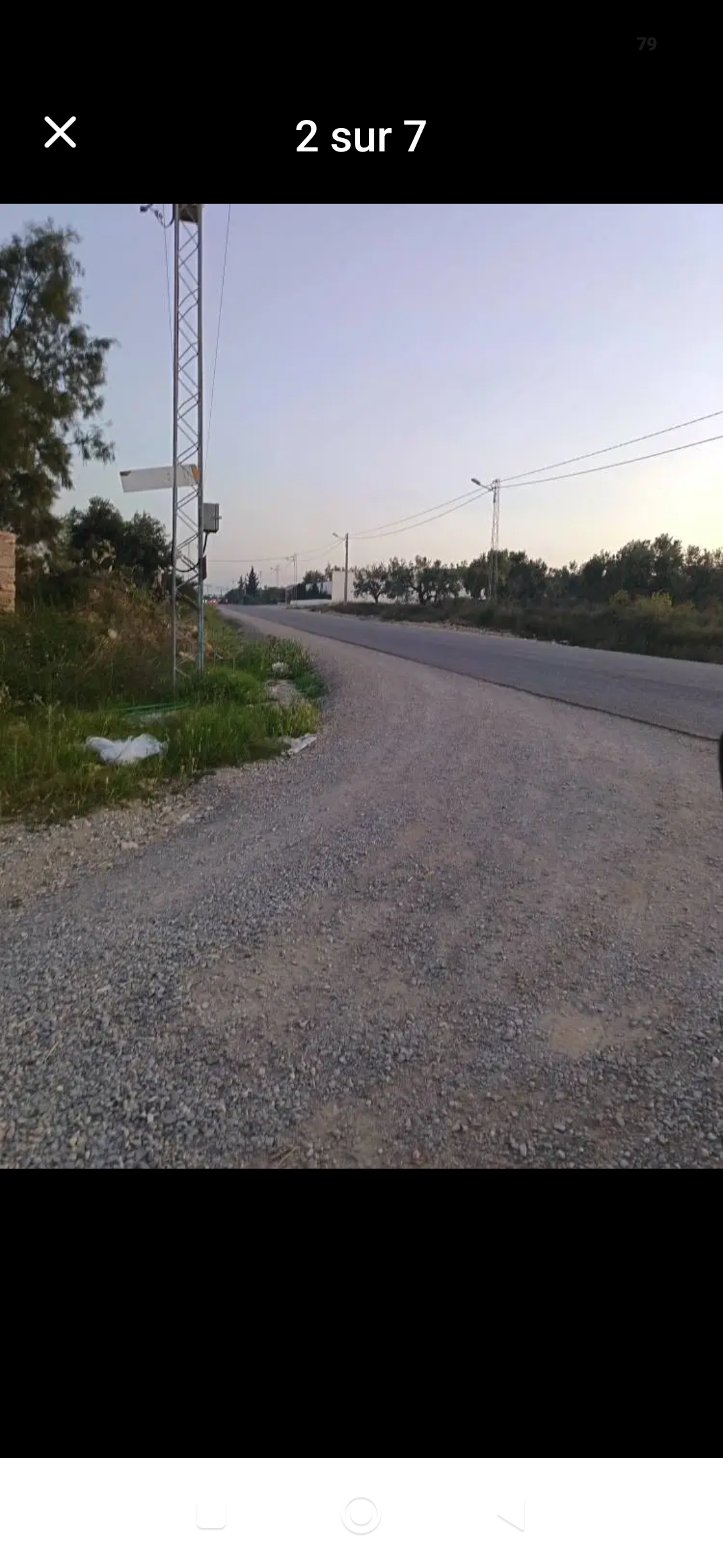 Akouda&nbsp;Chatt Meriem&nbsp;Terrain&nbsp;Terrain nu&nbsp;500 m2 rmila vue mer