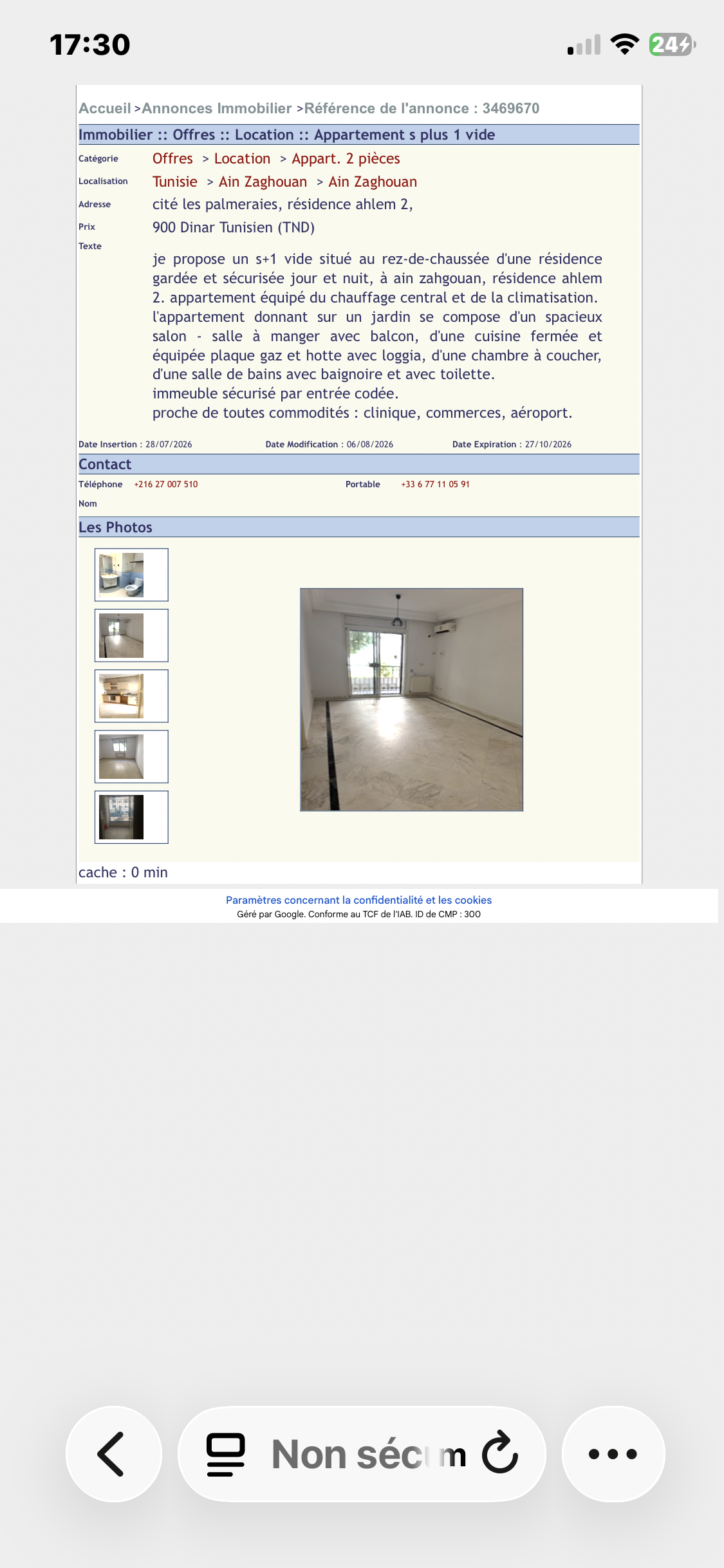 Location&nbsp;Appart. 2 pi�ces