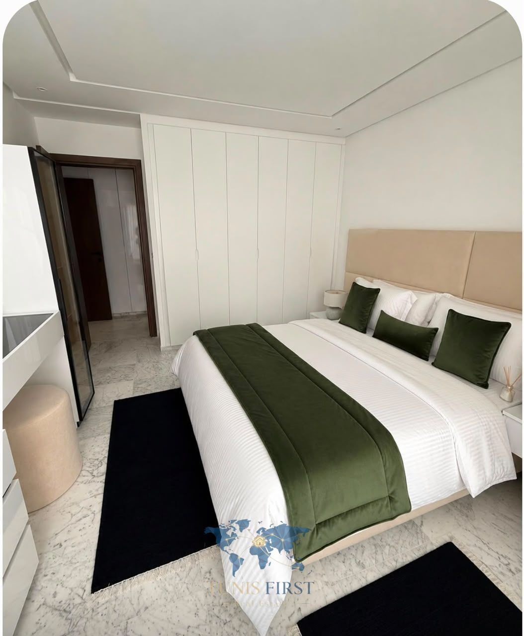 Ain Zaghouan&nbsp;Jardins de Carthage&nbsp;Location&nbsp;Appart. 2 pi�ces&nbsp;S1 meubl� aux  jardins de carthage