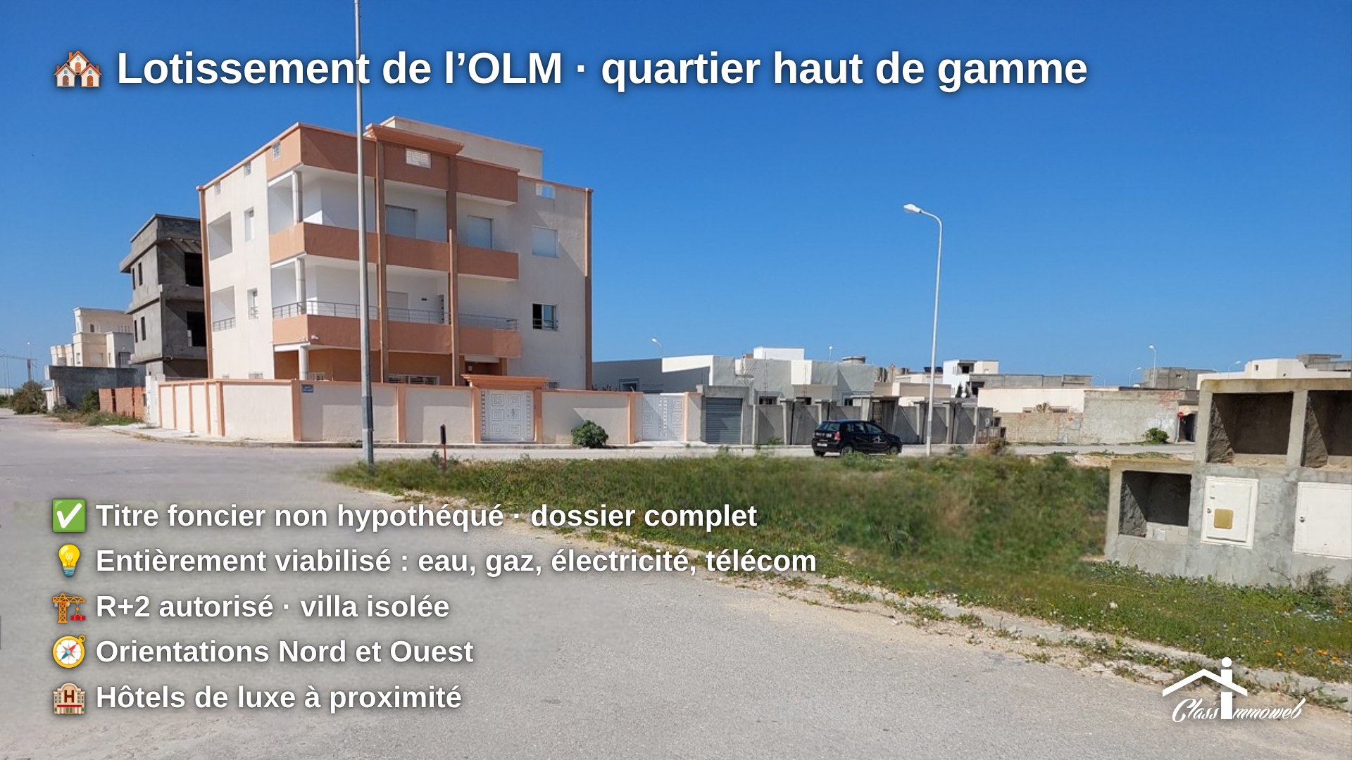 Soliman&nbsp;Soliman&nbsp;Terrain&nbsp;Terrain nu&nbsp;Terrain de coin 444 m2 � 300 m de la plage