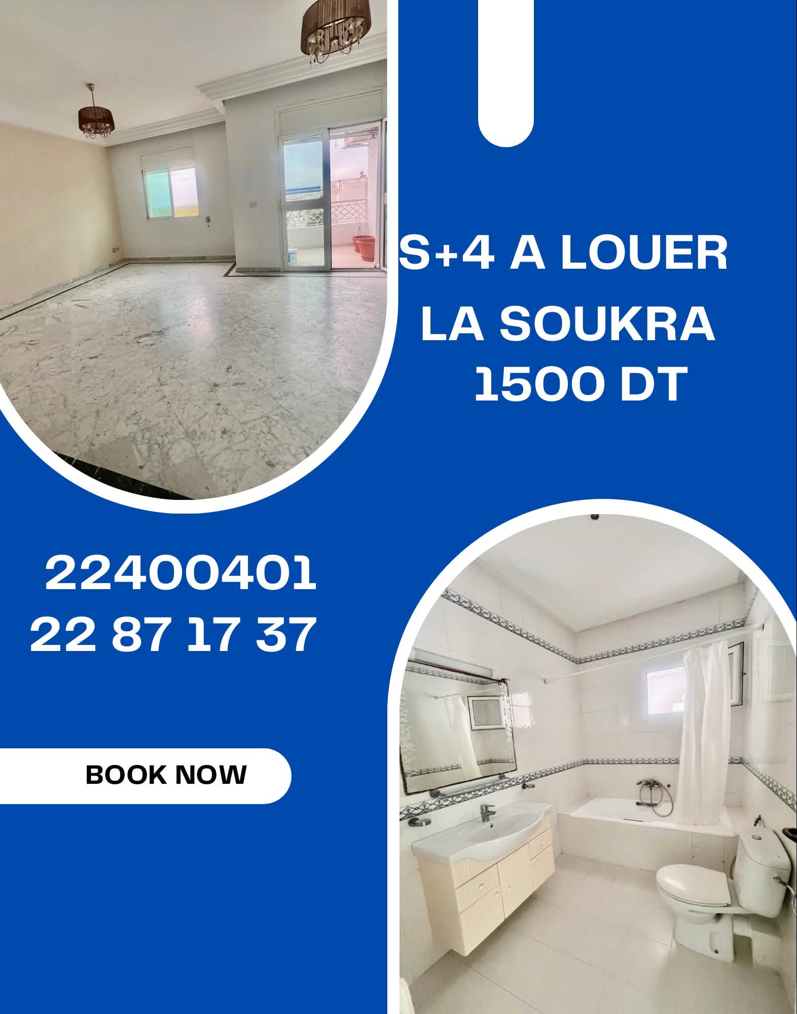 La Soukra&nbsp;La Soukra&nbsp;Location&nbsp;Appart. 5 pi�ces+&nbsp;Appartement splus4 la soukra