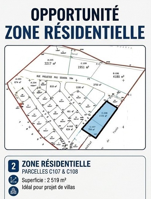 La Soukra&nbsp;Chotrana 3&nbsp;Terrain&nbsp;Terrain nu&nbsp;Opportunit�  � la soukra  totalit� ou par lots