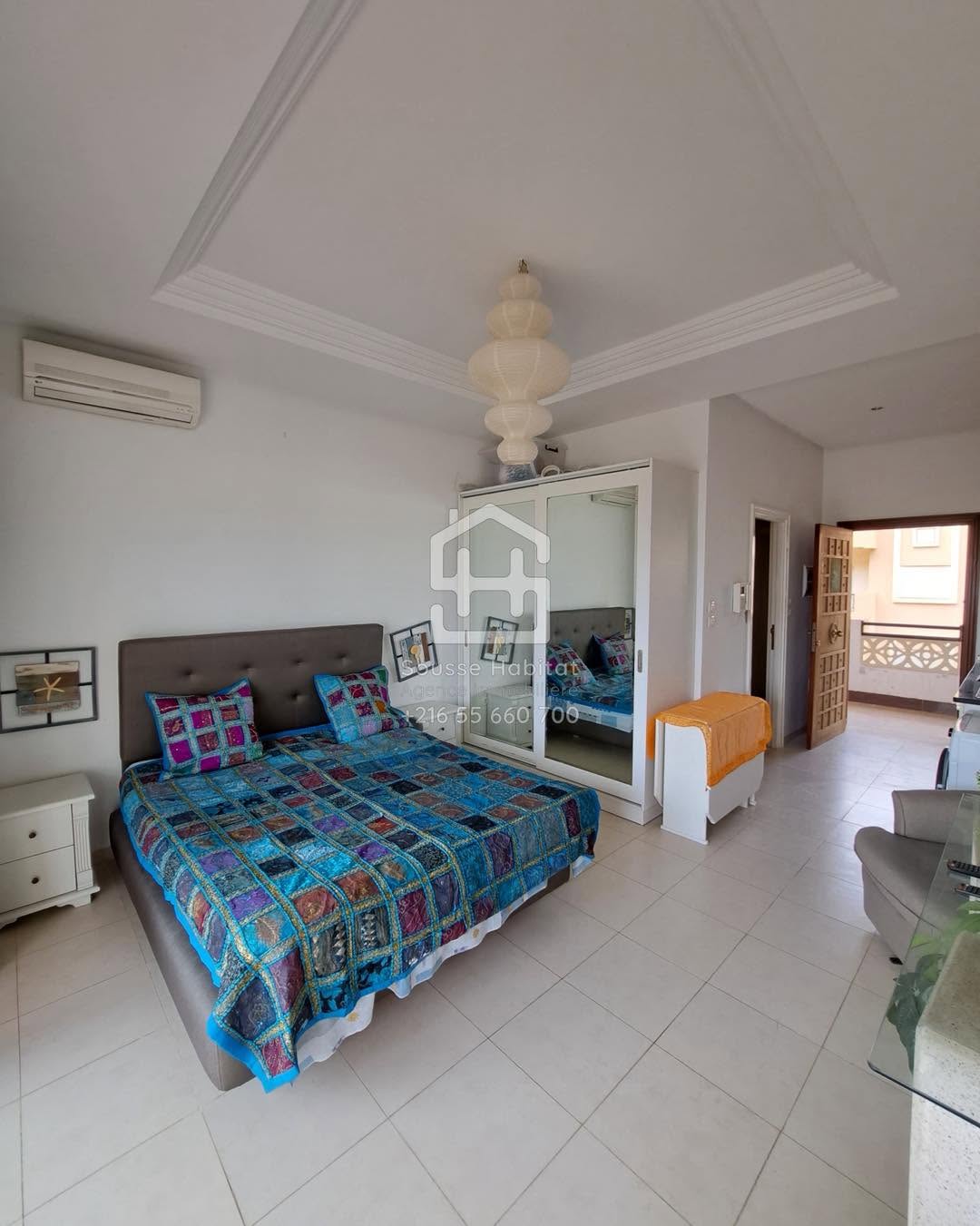 Akouda&nbsp;Chatt Meriem&nbsp;Location&nbsp;Appart. 1 pi�ce&nbsp;S0 vue mer